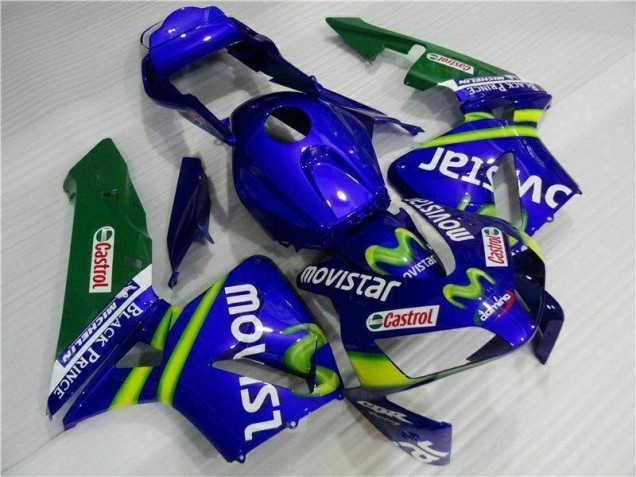 Azul Verde Movistar Castrol Carenado Moto Honda CBR 600 RR 2003-2004