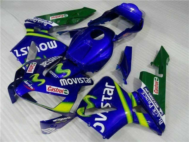 Azul Verde Movistar Castrol Carenado Moto Honda CBR 600 RR 2003-2004