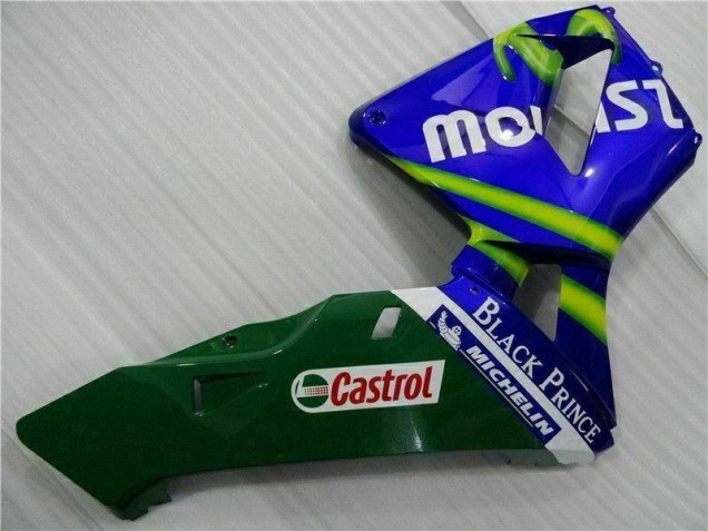 Azul Verde Movistar Castrol Carenado Moto Honda CBR 600 RR 2003-2004