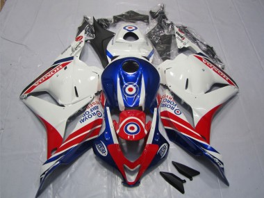 Blanco Azul Rojo Moto Plástico Honda CBR 600 RR 2009-2012