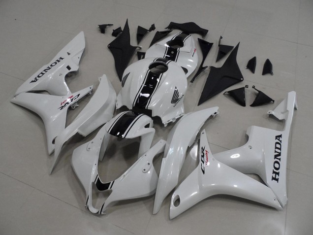 Blanco Perla con Negro Raya Carenado Moto Honda CBR 600 RR 2007-2008