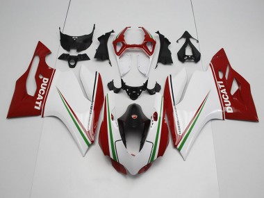 Blanco Rojo Inyección Kits Carenado Moto Ducati 1199 2011-2014