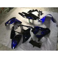 Brillante Negro Azul Llama Carenado Moto Kawasaki ZX9R 2000-2001