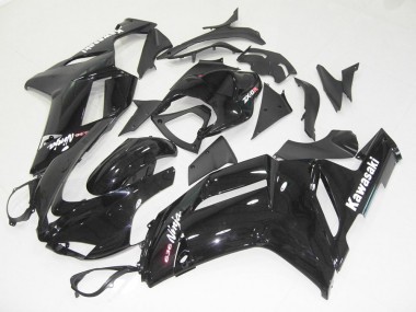 Brillante Negro Kits Completo Carenado Moto Kawasaki ZX6R 2007-2008