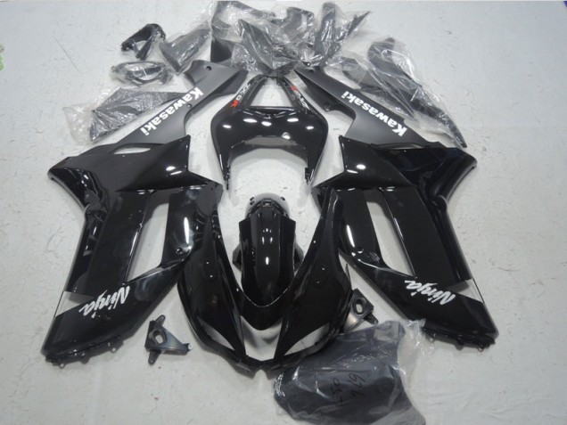 Negro Blanco Ninja Carenado Moto Kawasaki ZX6R 2007-2008