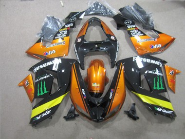 Negro Naranja Monster Carenado Moto Kawasaki ZX10R 2006-2007