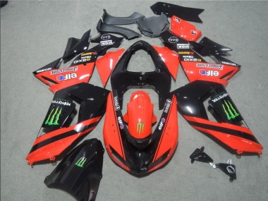 Negro Rojo Touch4 Monster Carenado Moto Kawasaki ZX10R 2006-2007