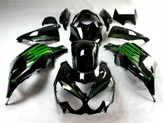 Negro Verde Kit Completo Carenado Moto Kawasaki ZX14R ZZR 1400 2012-2021