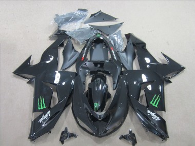 Negro Verde Monster Ninja Carenado Moto Kawasaki ZX10R 2006-2007