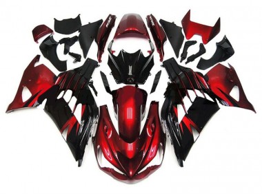 Rojo Negro Carenado Moto Kawasaki ZX14R ZZR 1400 2012-2021