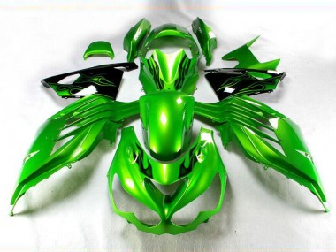 Verde Negro Carenado Moto Kawasaki ZX14R ZZR 1400 2012-2021